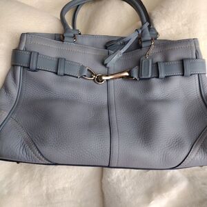 Coach Light Blue Leather Satchel